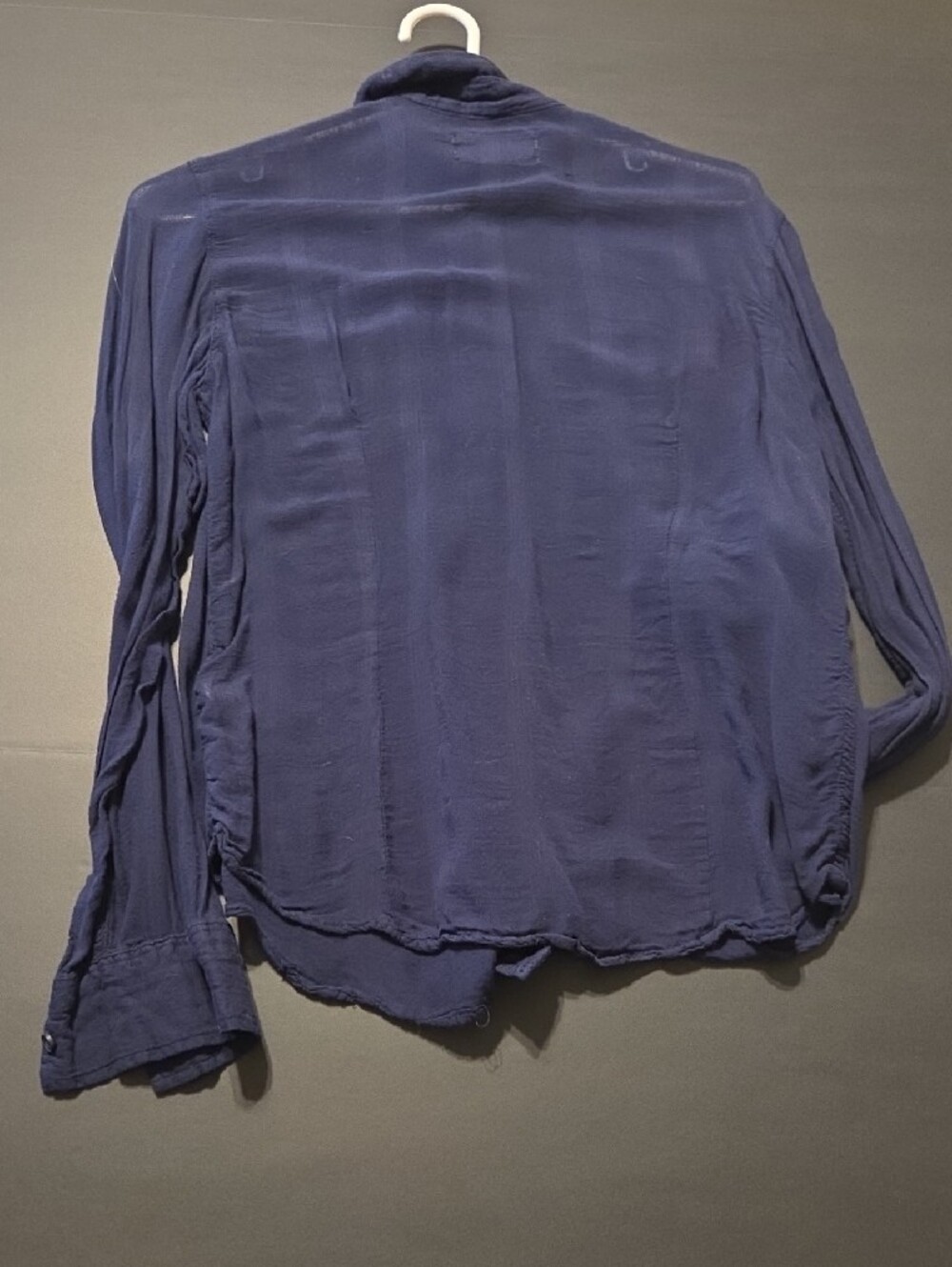 Vtg Aeropostale Womens Navy Blue Long-Sleeve Button-Down Shirt - Picture 6 of 6